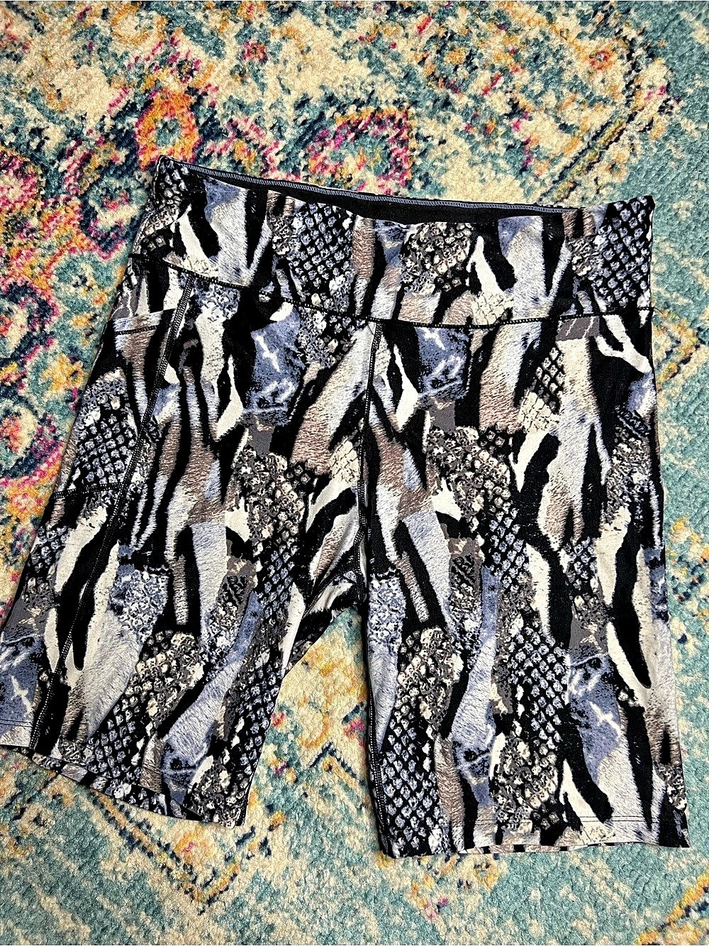 Calvin Klein Performance Mixed Animal Print Bike Shorts Black & White